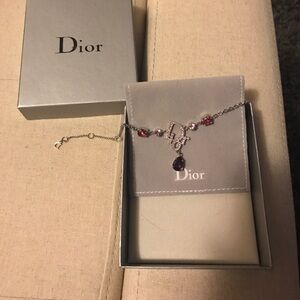 Dior Silver Bracelet with Pink Stones